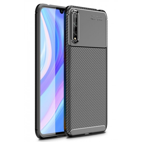 Newface Huawei P Smart S Kılıf Focus Karbon Silikon - Siyah