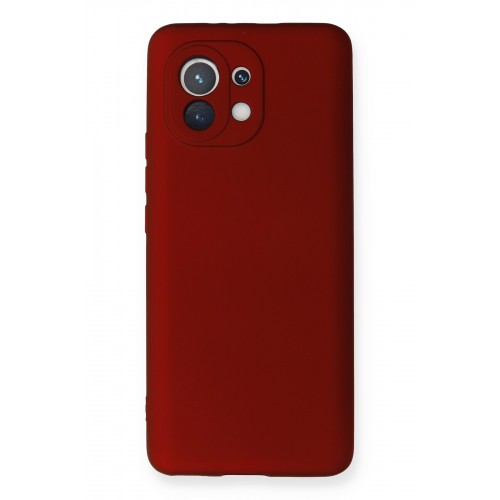 Newface Xiaomi Mi 11 Kılıf Premium Rubber Silikon - Bordo