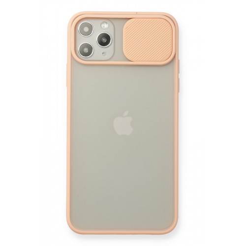 Newface iPhone 11 Pro Max Kılıf Palm Buzlu Kamera Sürgülü Silikon - Pembe