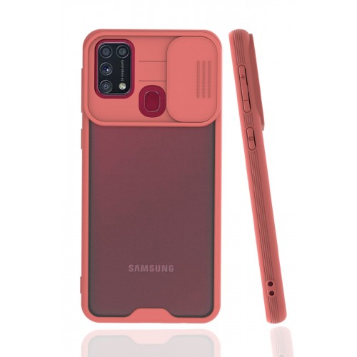 Newface Samsung Galaxy M31 Kılıf Platin Kamera Koruma Silikon - Pembe