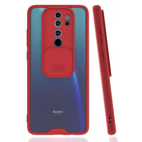 Newface Xiaomi Redmi Note 8 Pro Kılıf Platin Kamera Koruma Silikon - Kırmızı