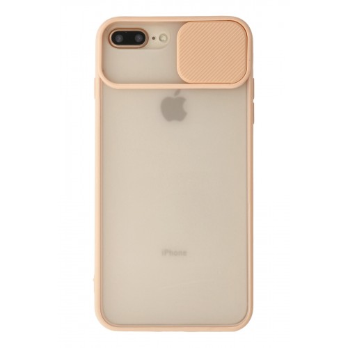 Newface iPhone 7 Plus Kılıf Palm Buzlu Kamera Sürgülü Silikon - Pembe