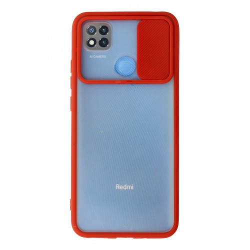 Newface Xiaomi Redmi 9C Kılıf Palm Buzlu Kamera Sürgülü Silikon - Kırmızı