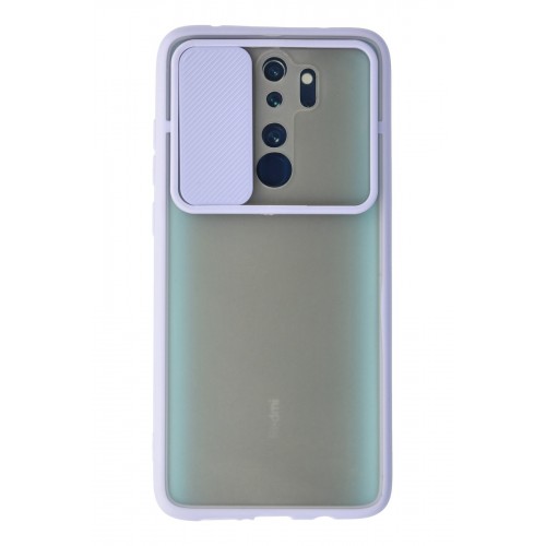 Newface Xiaomi Redmi Note 8 Pro Kılıf Palm Buzlu Kamera Sürgülü Silikon - Lila