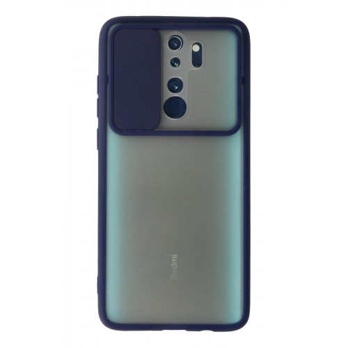 Newface Xiaomi Redmi Note 8 Pro Kılıf Palm Buzlu Kamera Sürgülü Silikon - Lacivert