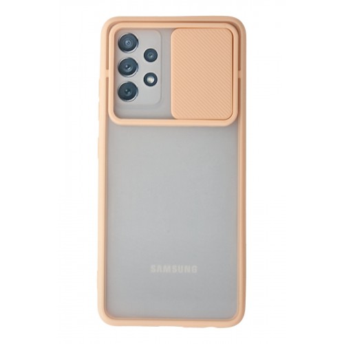 Newface Samsung Galaxy A32 Kılıf Palm Buzlu Kamera Sürgülü Silikon - Pembe