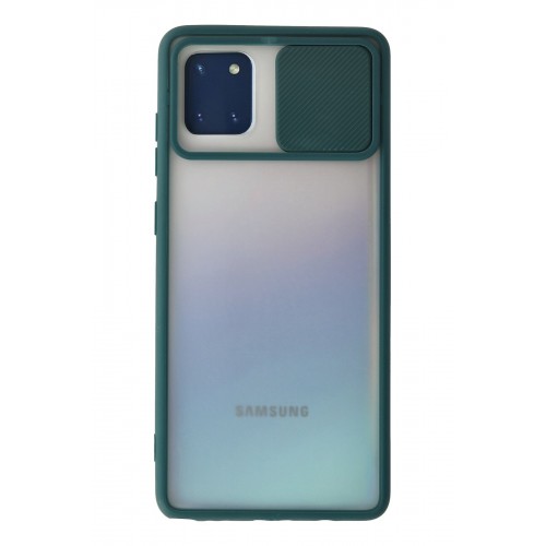 Newface Samsung Galaxy A81 / Note 10 Lite Kılıf Palm Buzlu Kamera Sürgülü Silikon - Yeşil