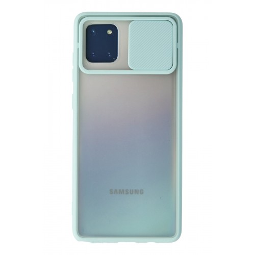 Newface Samsung Galaxy A81 / Note 10 Lite Kılıf Palm Buzlu Kamera Sürgülü Silikon - Turkuaz