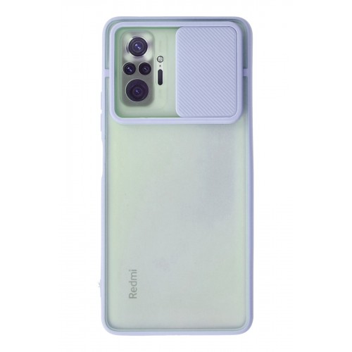 Newface Xiaomi Redmi Note 10 Pro Kılıf Palm Buzlu Kamera Sürgülü Silikon - Lila