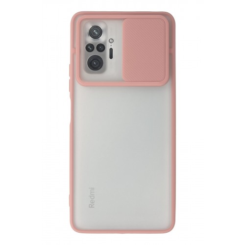 Newface Xiaomi Redmi Note 10 Pro Kılıf Palm Buzlu Kamera Sürgülü Silikon - Pembe