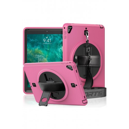 Newface iPad 5 Air 9.7 Kılıf Strap-C Otterbox Tablet Kapak - Pembe