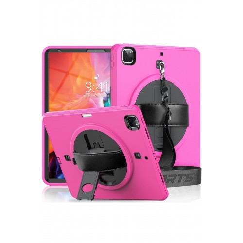 Newface iPad Pro 12.9 (2020) Kılıf Strap-C Otterbox Tablet Kapak - Pembe