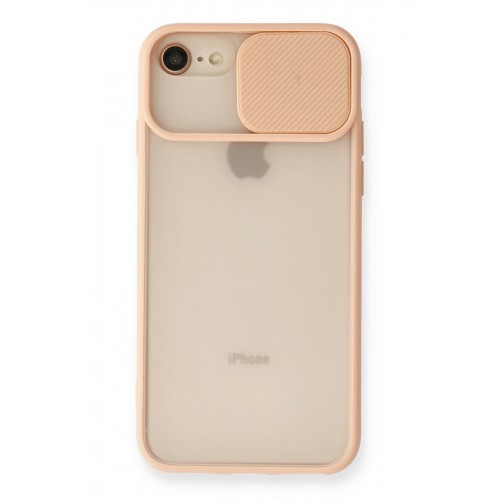 Newface iPhone SE 2020 Kılıf Palm Buzlu Kamera Sürgülü Silikon - Pembe