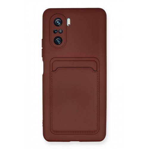 Newface Xiaomi Redmi K40 Kılıf Kelvin Kartvizitli Silikon - Bordo