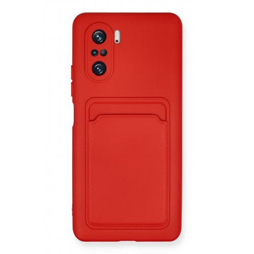 Newface Xiaomi Redmi K40 Pro Kılıf Kelvin Kartvizitli Silikon - Kırmızı