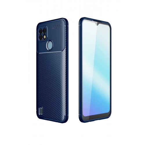 Newface Realme C25 Kılıf Focus Karbon Silikon - Lacivert