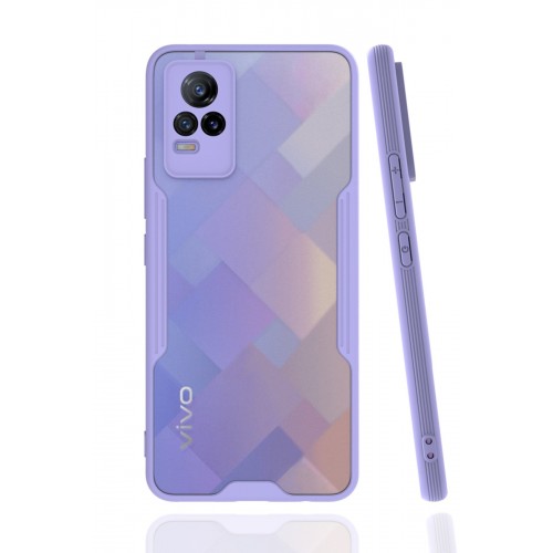 Newface Vivo V21e Kılıf Platin Silikon - Lila