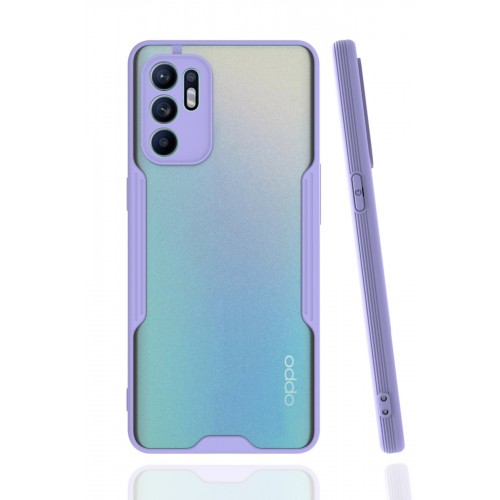 Newface Oppo Reno 6 Kılıf Platin Silikon - Lila