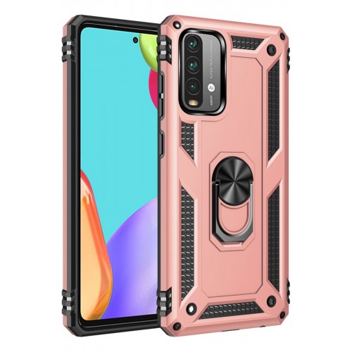 Newface Xiaomi Redmi 9T Kılıf Sofya Yüzüklü Silikon Kapak - Rose