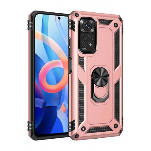 Newface Xiaomi Redmi Note 11 Pro Kılıf Sofya Yüzüklü Silikon Kapak - Rose