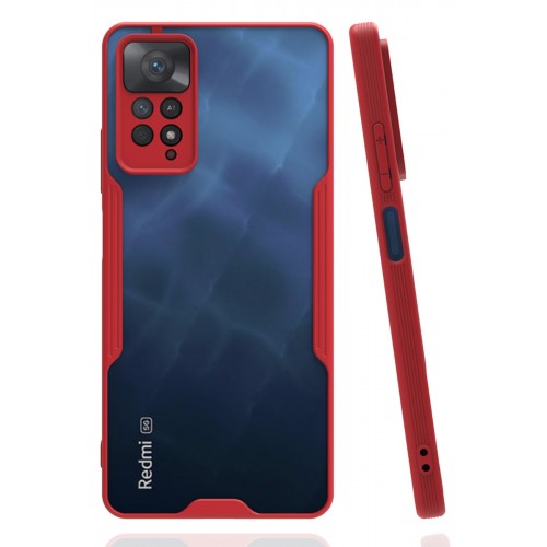 Newface Xiaomi Redmi Note 11 Pro Kılıf Platin Silikon - Kırmızı