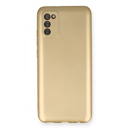 Newface Samsung Galaxy A02S Kılıf Premium Rubber Silikon - Gold