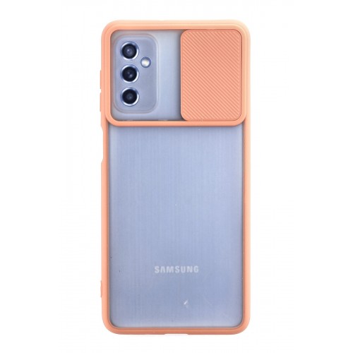 Newface Samsung Galaxy M52 5G Kılıf Palm Buzlu Kamera Sürgülü Silikon - Pembe