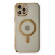 Newface iPhone 12 Pro Kılıf Magneticsafe Lazer Silikon - Gold