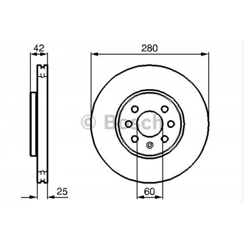 FREN DİSKİ ÖN 6 BİJON 280 MM OPEL ASTRA H 1.2 / 1.3 CDTI 05-10, ASTRA H 1.4 / 1.6 / 1.8 / 2.0 TURBO / 1.7 CDTI / 1.9 CDTI 04-10