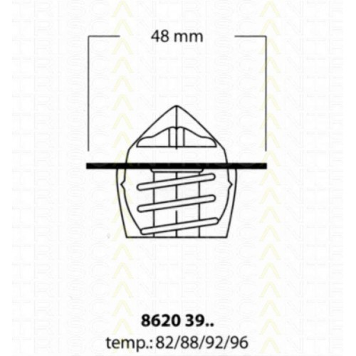 TERMOSTAT 82 C CORSA A 1.2-1.4-ASTRA F 1.4-1.6-VECTRA A-B 1.6 V2154