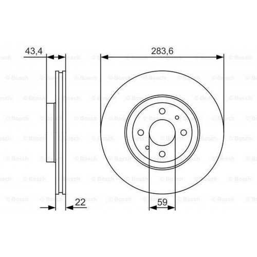 FREN DİSKİ ÖN 4 BİJON 283,6 MM ALFA ROMEO 155 1.7 T.S. 16V 96-97, 155 2.5 TD 93-97, FIAT BRAVO I 2.0 HGT 20V 95-01, BRAVO II 1.6 D MULTIJET 08-14, CUPE 2.0 16V TURBO 93-96, LANCIA DELTA I 2.0 HF 86-92