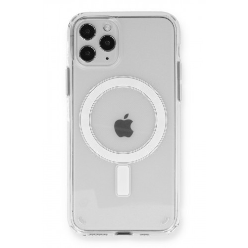 Newface iPhone 11 Pro Max Kılıf Magneticsafe Şeffaf Silikon - Şeffaf