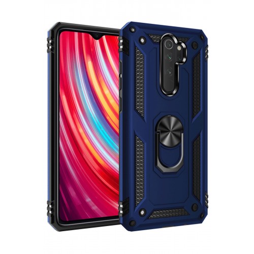 Newface Xiaomi Redmi Note 8 Pro Kılıf Sofya Yüzüklü Silikon Kapak - Lacivert