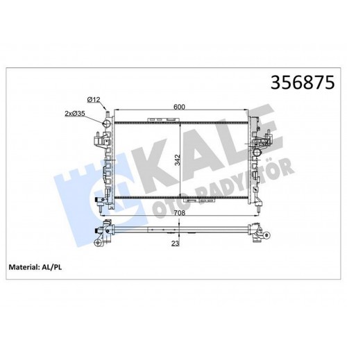 SU RADYATÖRÜ OPEL CORSA C-COMBO-TIGRA 1.3 1.7 CDTI 03 MT AC MEKANİK 600x342x23 24466780-93177424-93177593