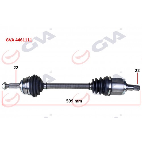 KOMPLE AKS SOL SKODA FAVORIT 1.3 89-94 599.5mm